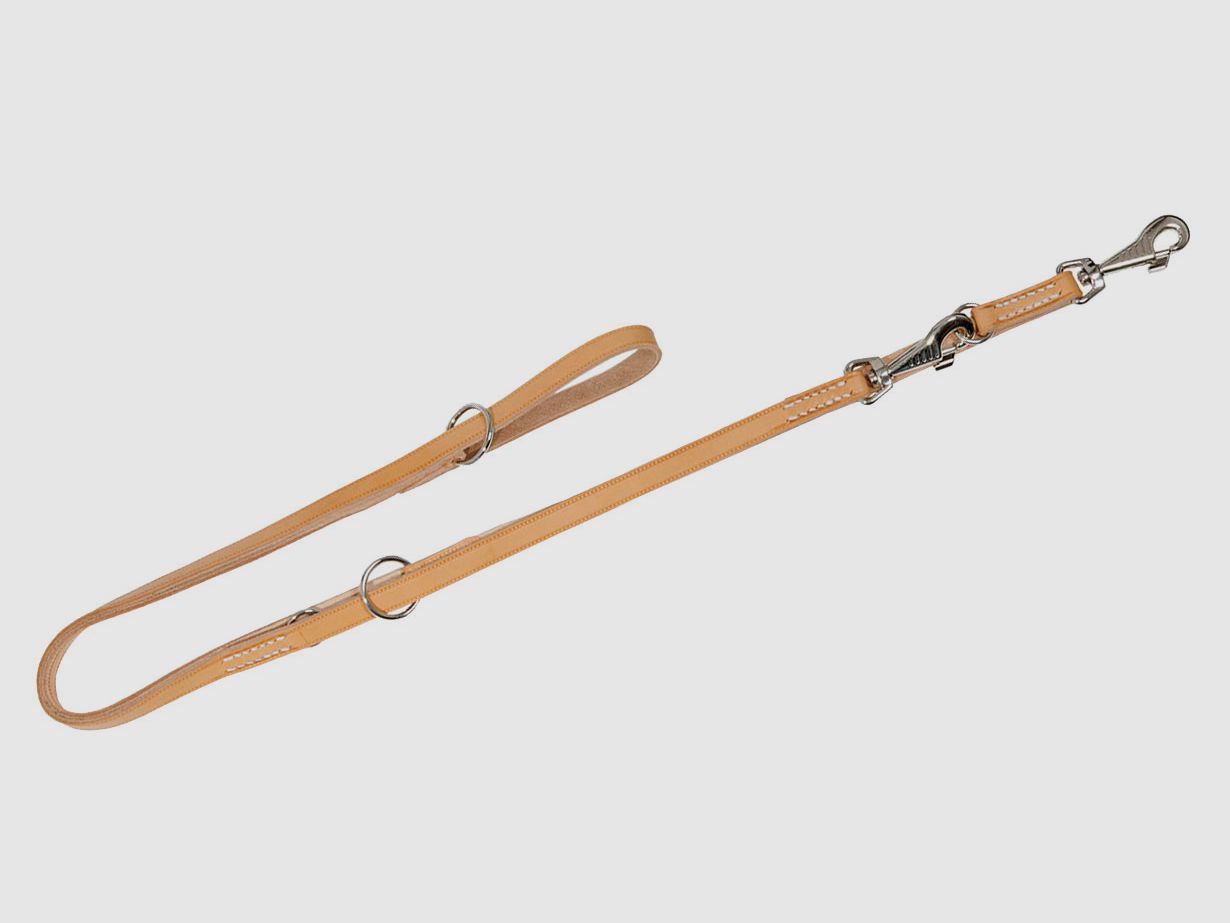 AKAH Polizeileine aus Fahlleder  / verstellbar von 1,20m auf 2,05m / Breite: 17mm