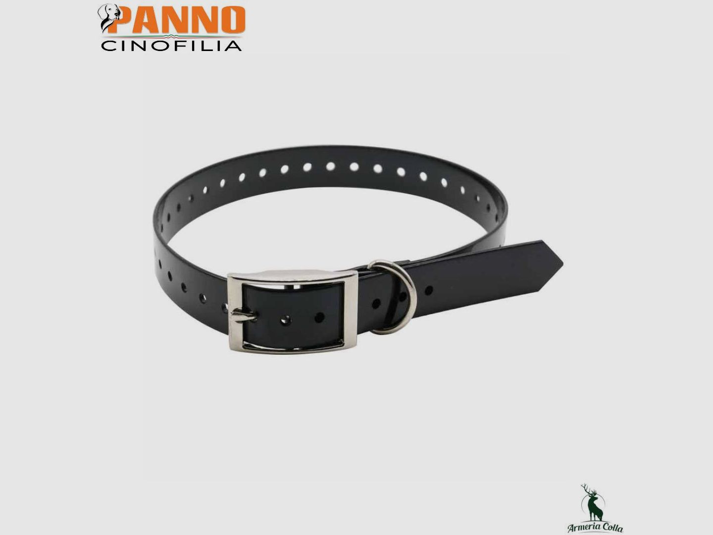 Hunde Panno Halsband hohe Sichtbarkeit Schwarz Gr. 55×2.5cm