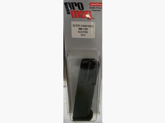 Promag magazine para cz 75 / tz 75 / Baby Eagle 9mm 15 disparos