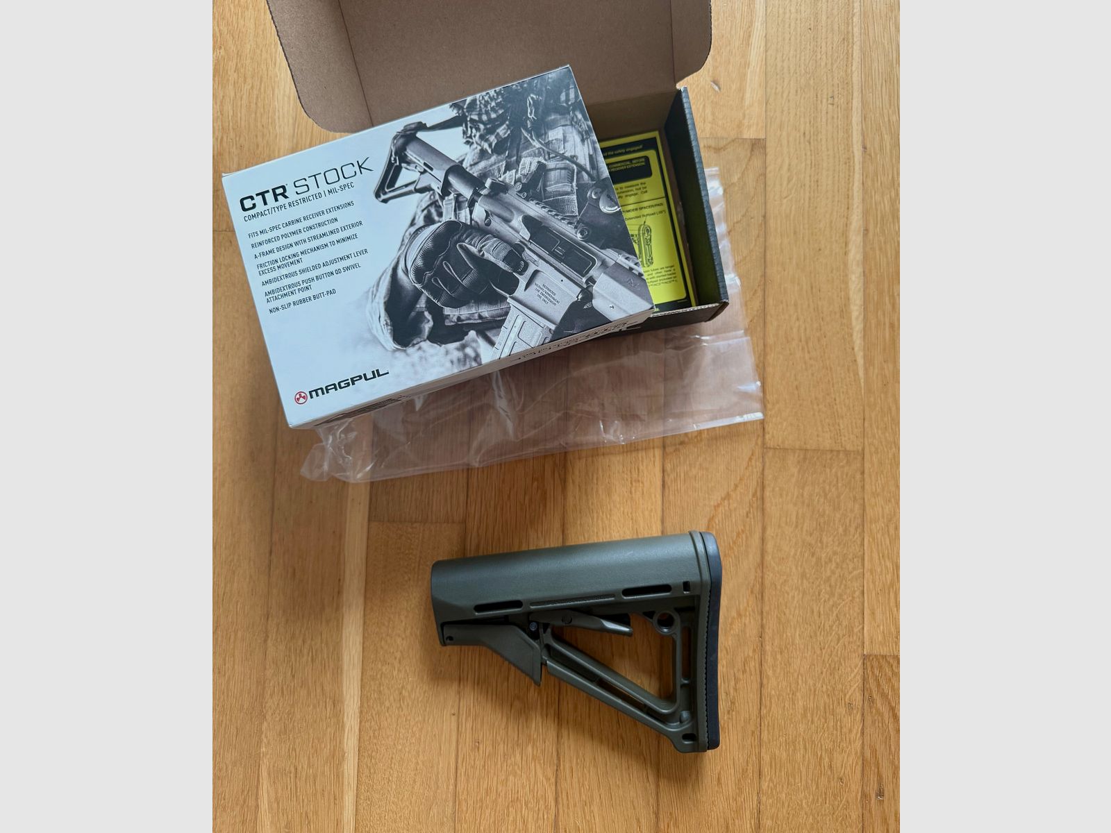 Magpul CTR stock in OD green. milspec, like new, immagine 2 di 2