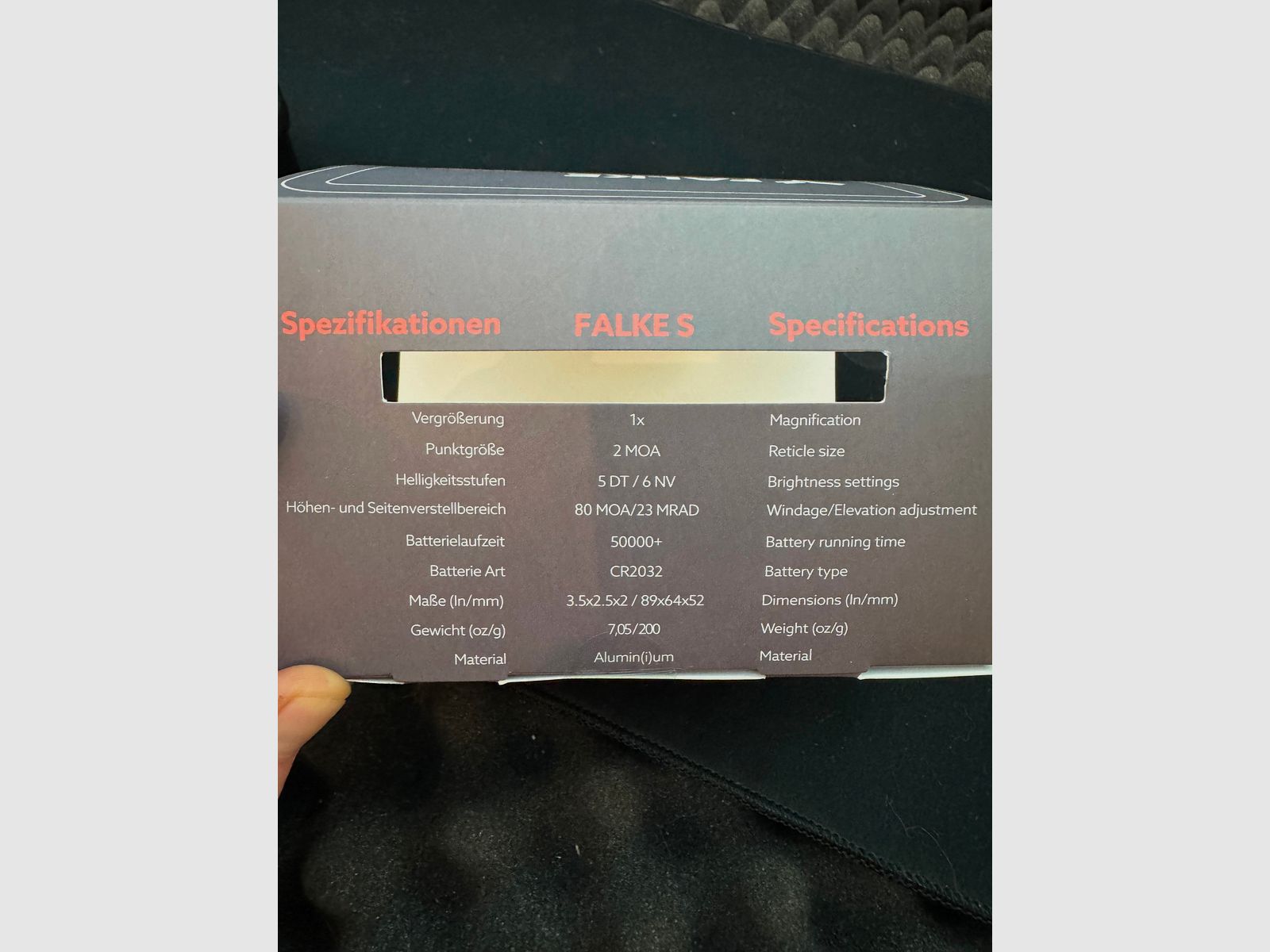 Falke S Red dot sight, red dot sight, pass-through, reflex sight, AR-15,