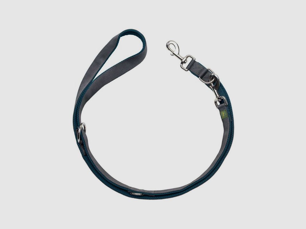 Hunter Verstellbare Hundeleine Maldon 25/200 Türkis/Grau 15/200