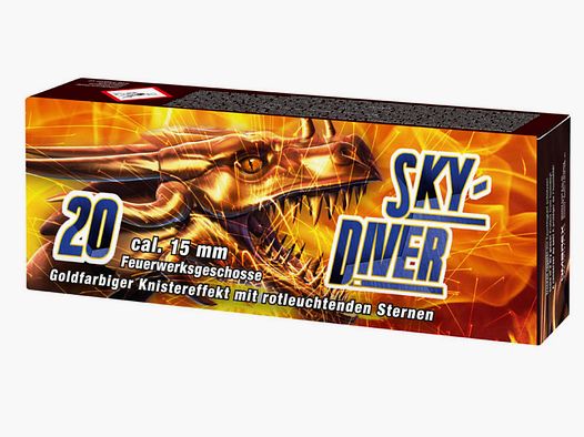 Umarex 4.1500 Sky Diver gold-colored crackling effect with red glowing stars pyro