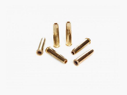 6 falsche Hülsen 4,5 mm für Revolver Schofield und Büchse Barra
