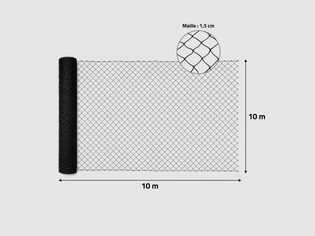 Vogelschutznetz 10x10m - 15mm Maschen Polyethylen widerstandsfähig, Bild 3 von 3