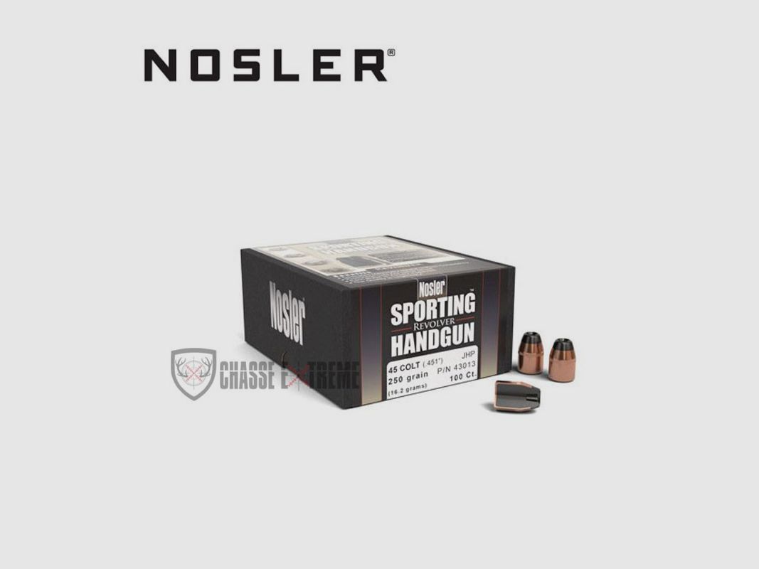100 Bullets NOSLER Cal.45lc 250 Gr Jhp