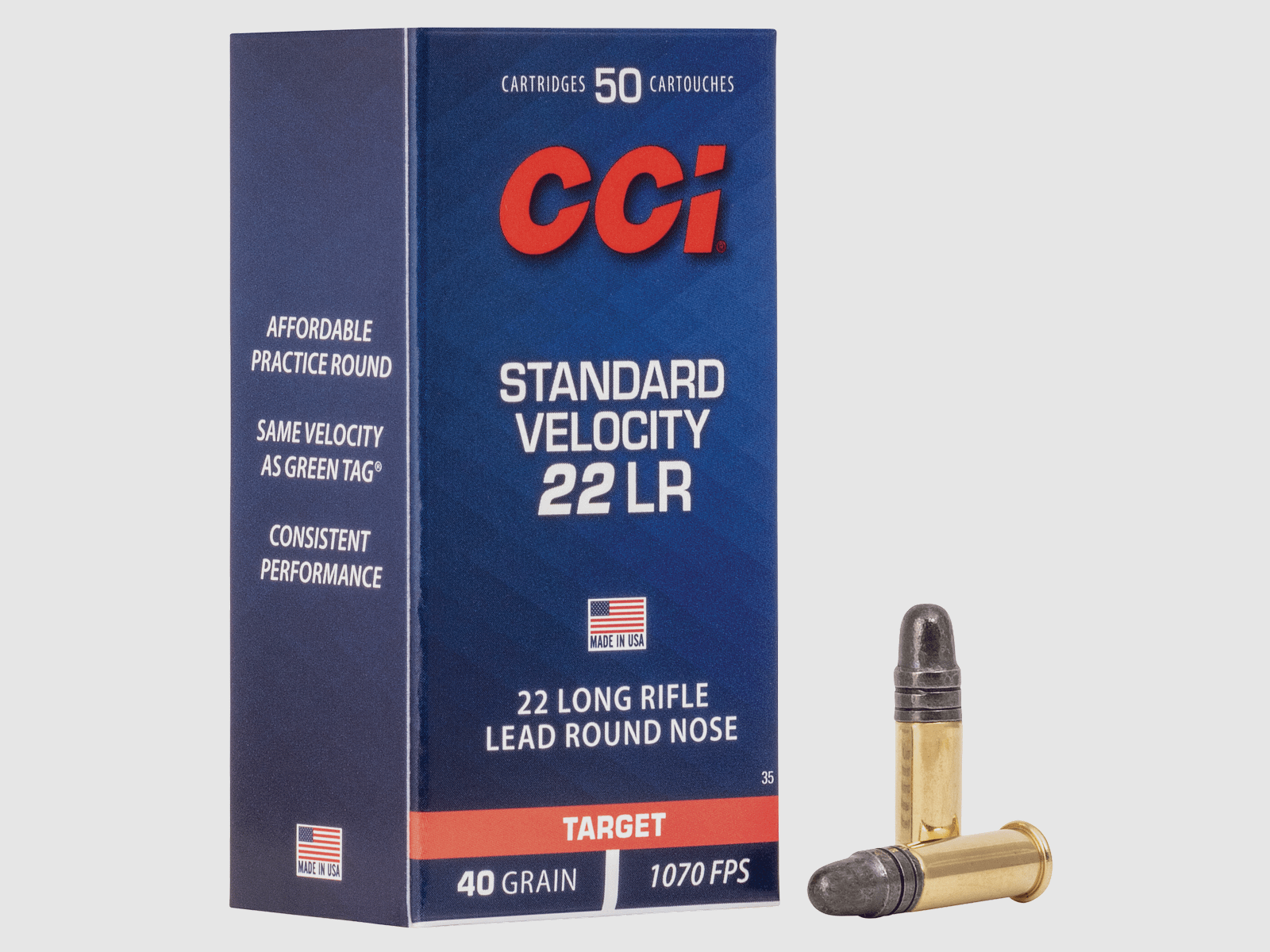 CCI Patronen Kaliber 22LR Standaardsnelheid 40 Grains, afbeelding 2 van 2