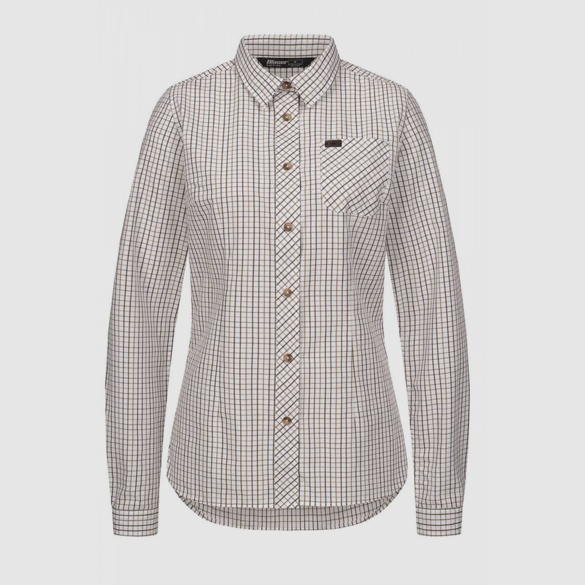 Blaser Damenbluse Juna oliv/beige kariert 38