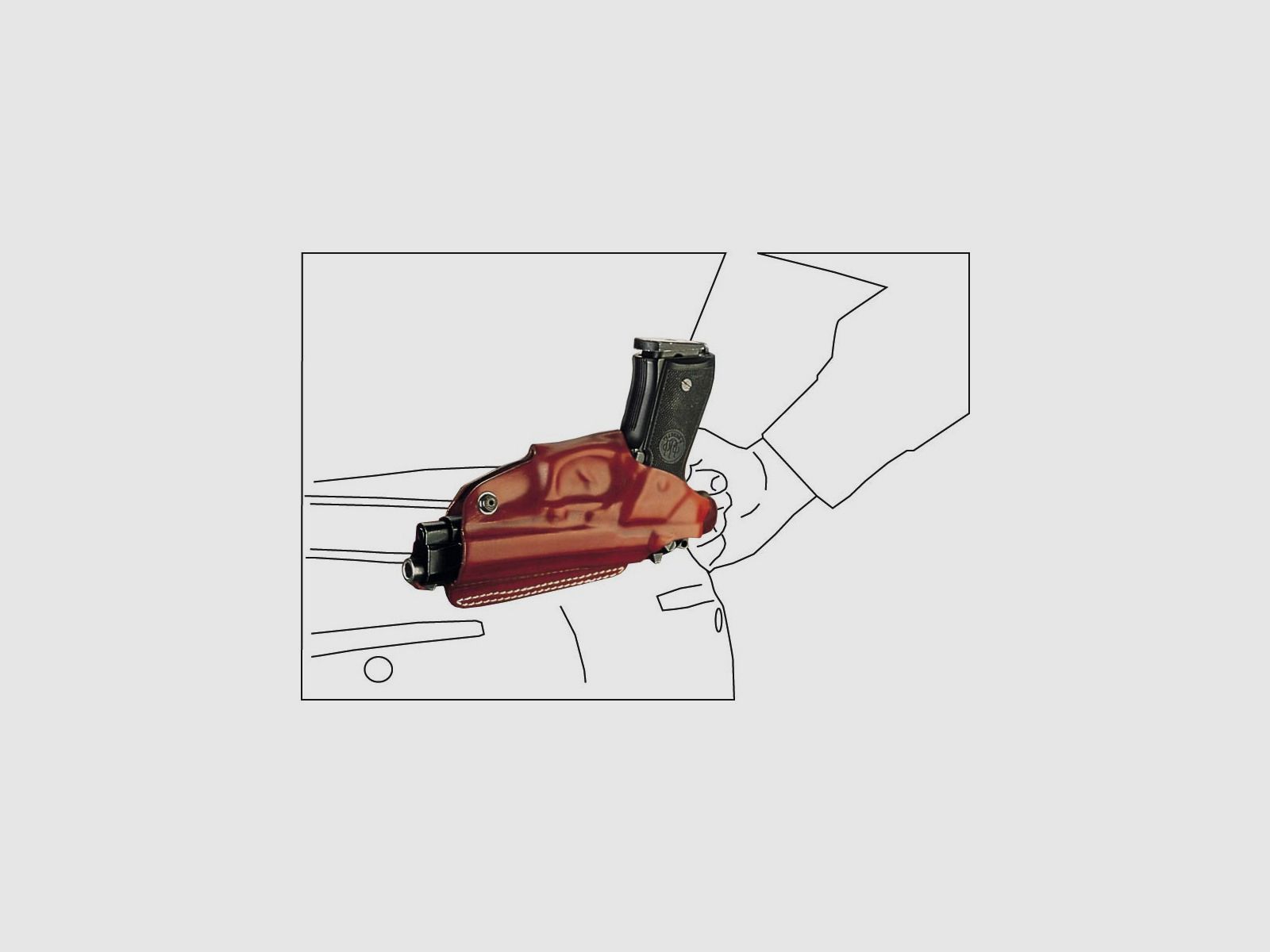 Mehrzweck-Schulterholster/Gürtelholster "Miami" Sig Sauer P220/226, CZ 75 SP01, S&W M&amp;P-Schwarz-Linkshänder