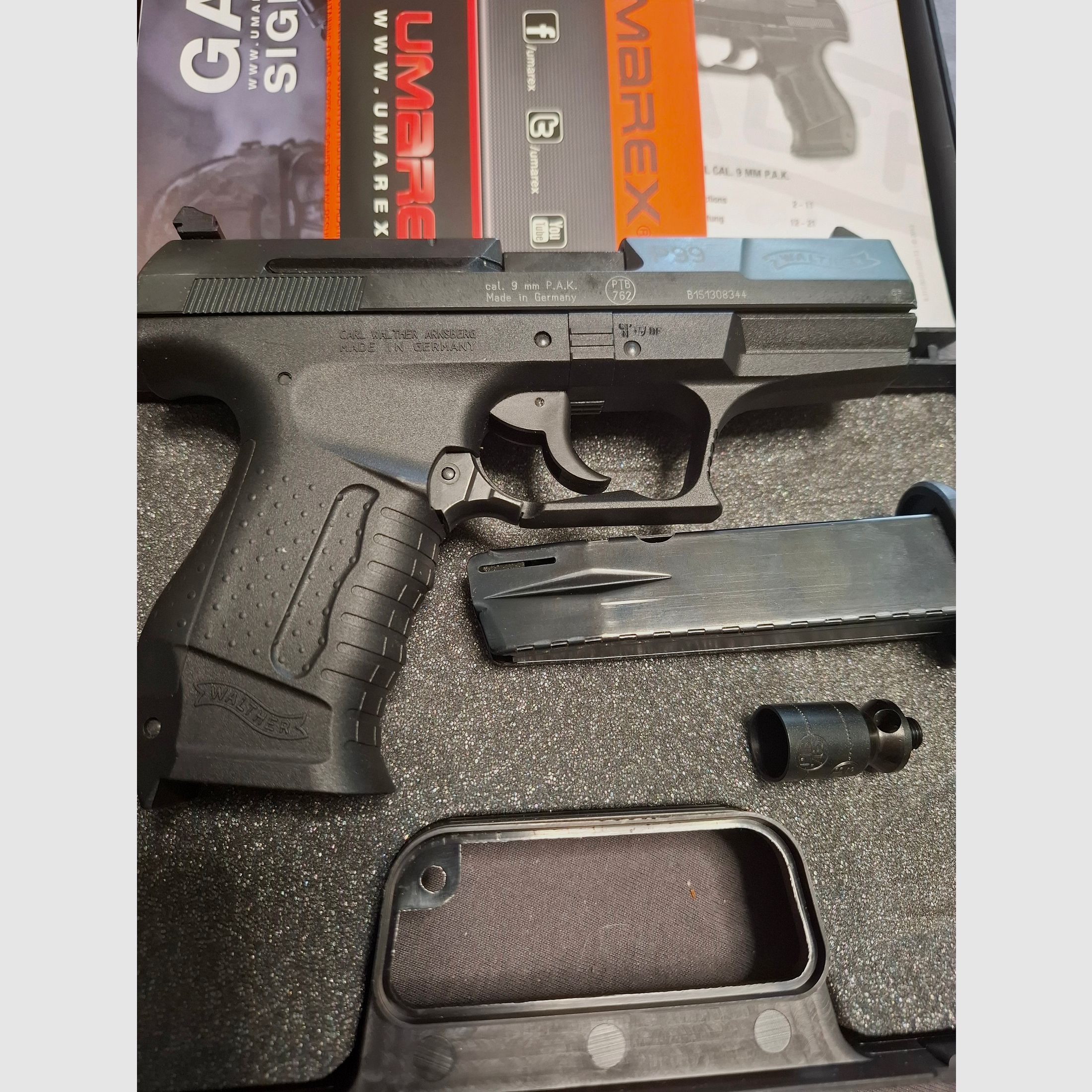Walther P99  PTB 762  9mm P.A.K.  " NEU"