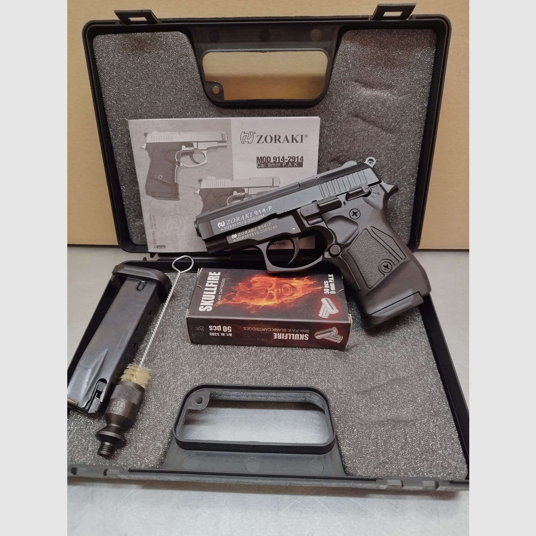 Zoraki 914-P Schreckschusswaffe 9mm PAK schwarz Set Agebot !!Neuware!!