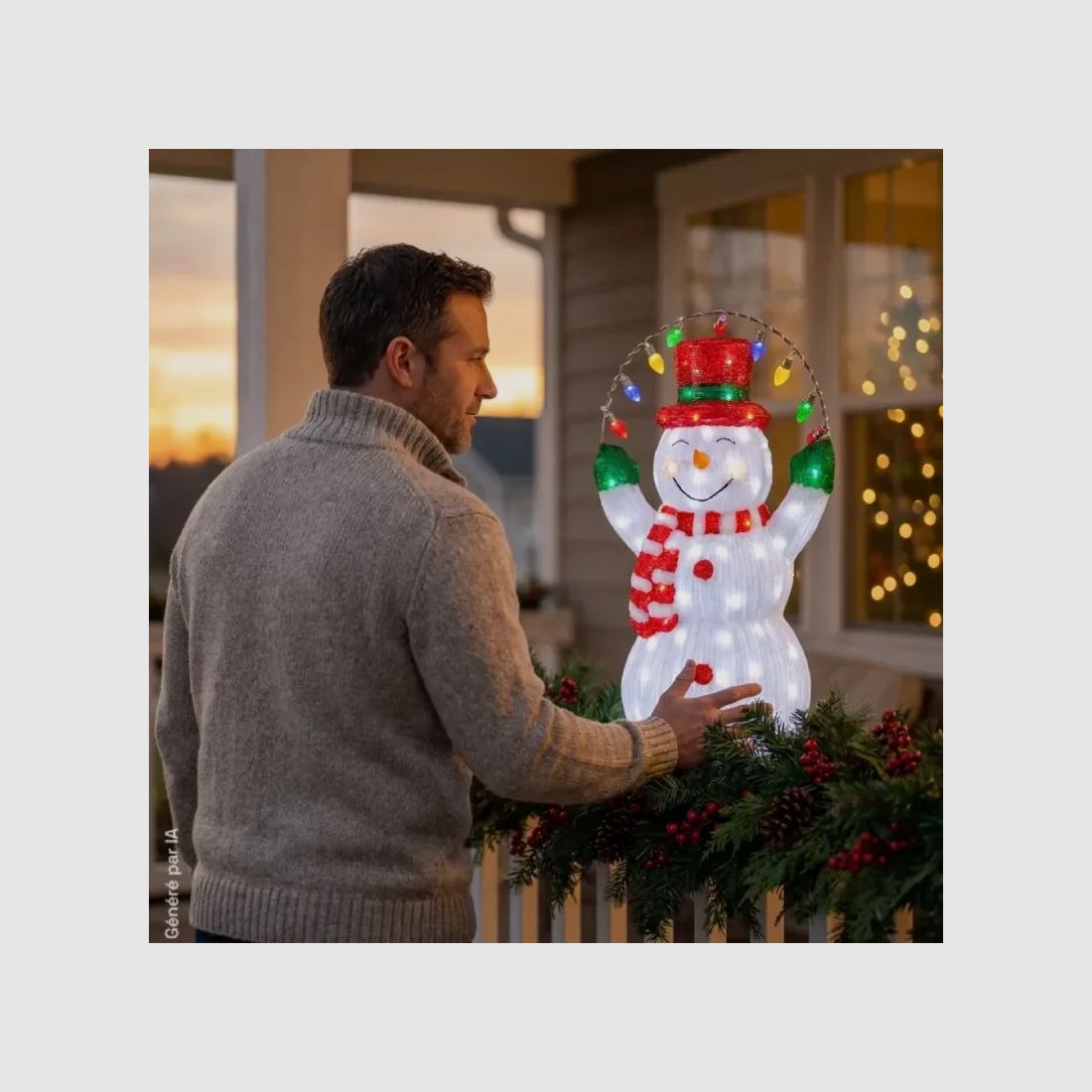 LED-Acryl-Schneemann 69 cm - Außenbeleuchtung, Bild 1 von 3