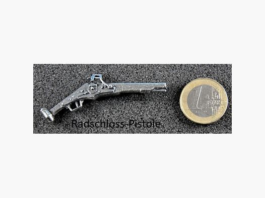 Radschloss-Pistole als Metall-Anstecker