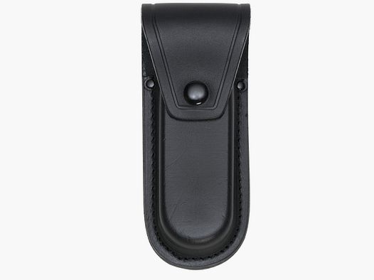 estuche de cuero muy grande y ancho para cuchillo de bolsillo de hasta 14 cm de longitud de hoja negro