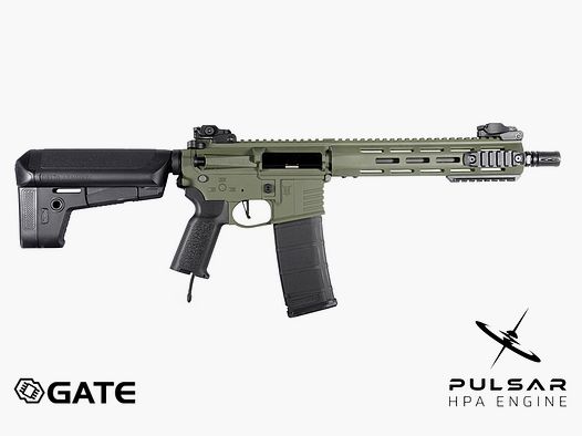 Delta Armory M4 AR15 M-LOK 10 Zoll CHARLIE GATE PULSAR HPA Airsoft Gewehr in Oliv