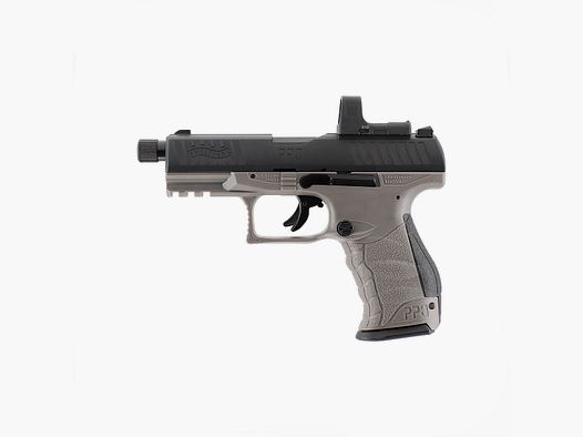 CO2 PISTOOL – UMAREX – WALTHER PPQ M2 Q4 TAC Combo 4.6″ Set 4.5 mm (.177) Pellet, CO₂, < 3.0 J, Tungsten Grijs