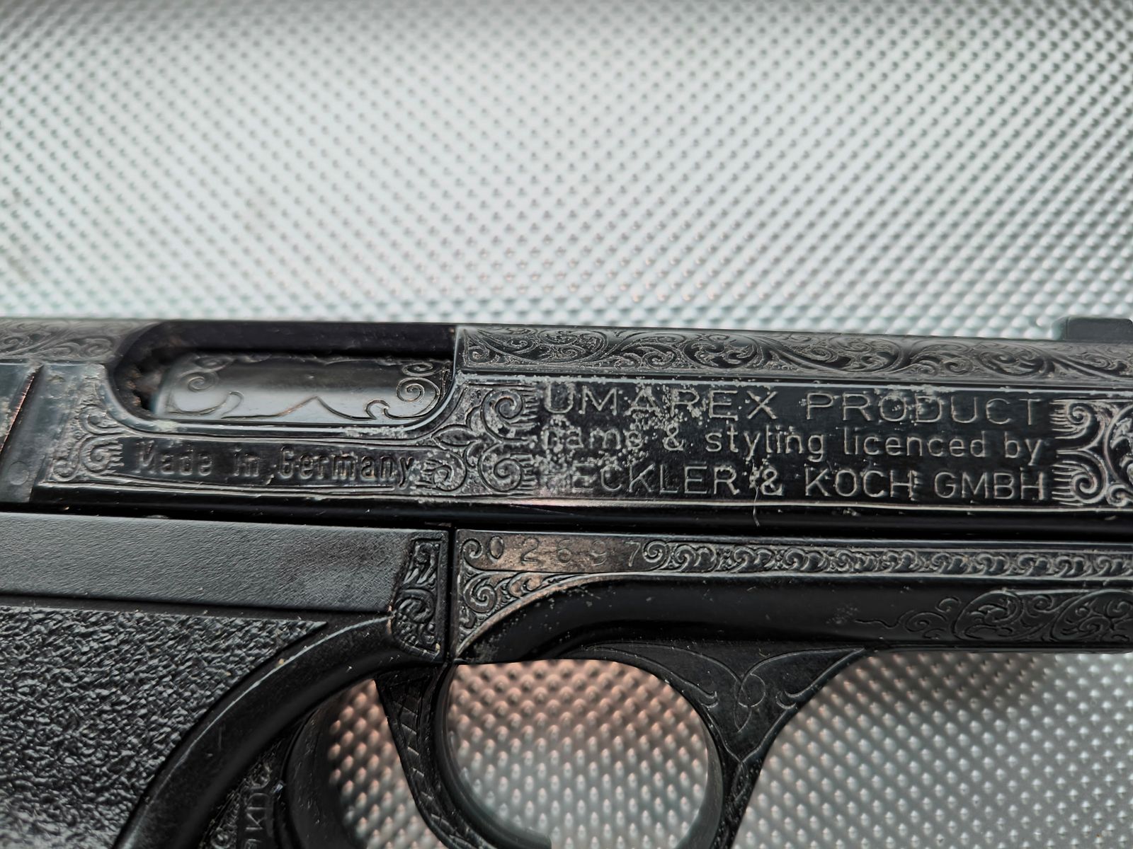 ⚠️ Attention dissolution de collection !! ⚠️ Attention collectionneurs d'armes Heckler & Koch - pièce vitrine & non tirée ainsi qu'en parfait état, Heckler & Koch SP9 avec gravure d'usine des années 1990, PTB n° 541 ⚠️ Frais de port gratuits !!