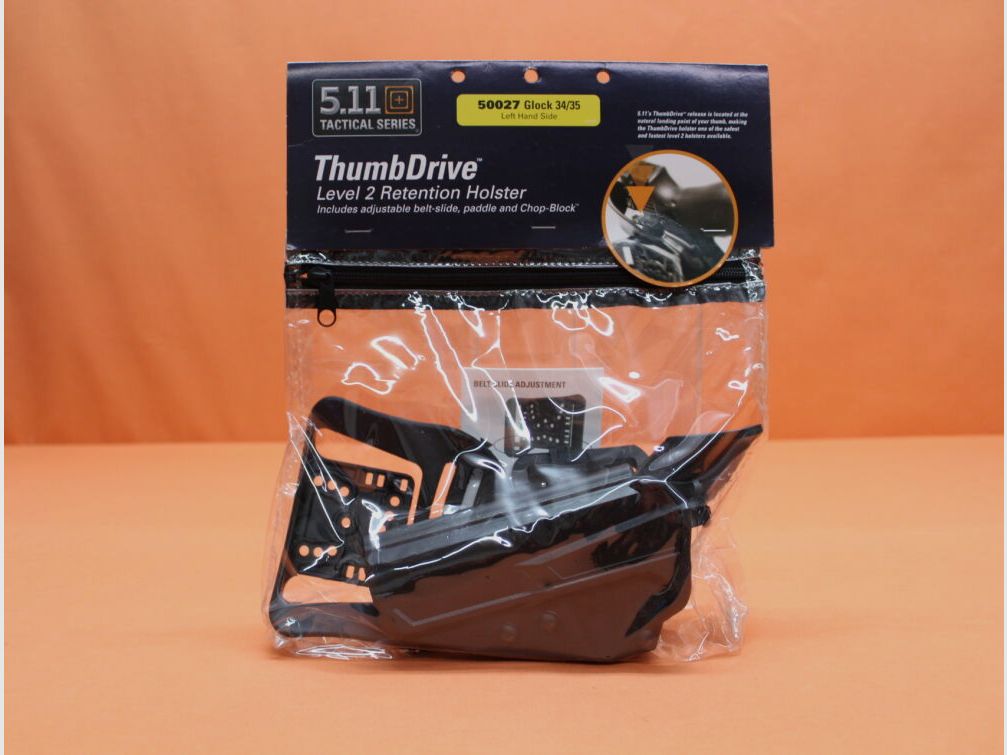 5.11 ThumbDrive Holster (50026) 019 Black: Glock 34/35 left-handed black