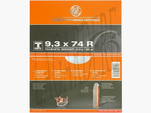 RWS DK 14,6 G / 225 GRS (PATRONE MIT GESCHOSS)