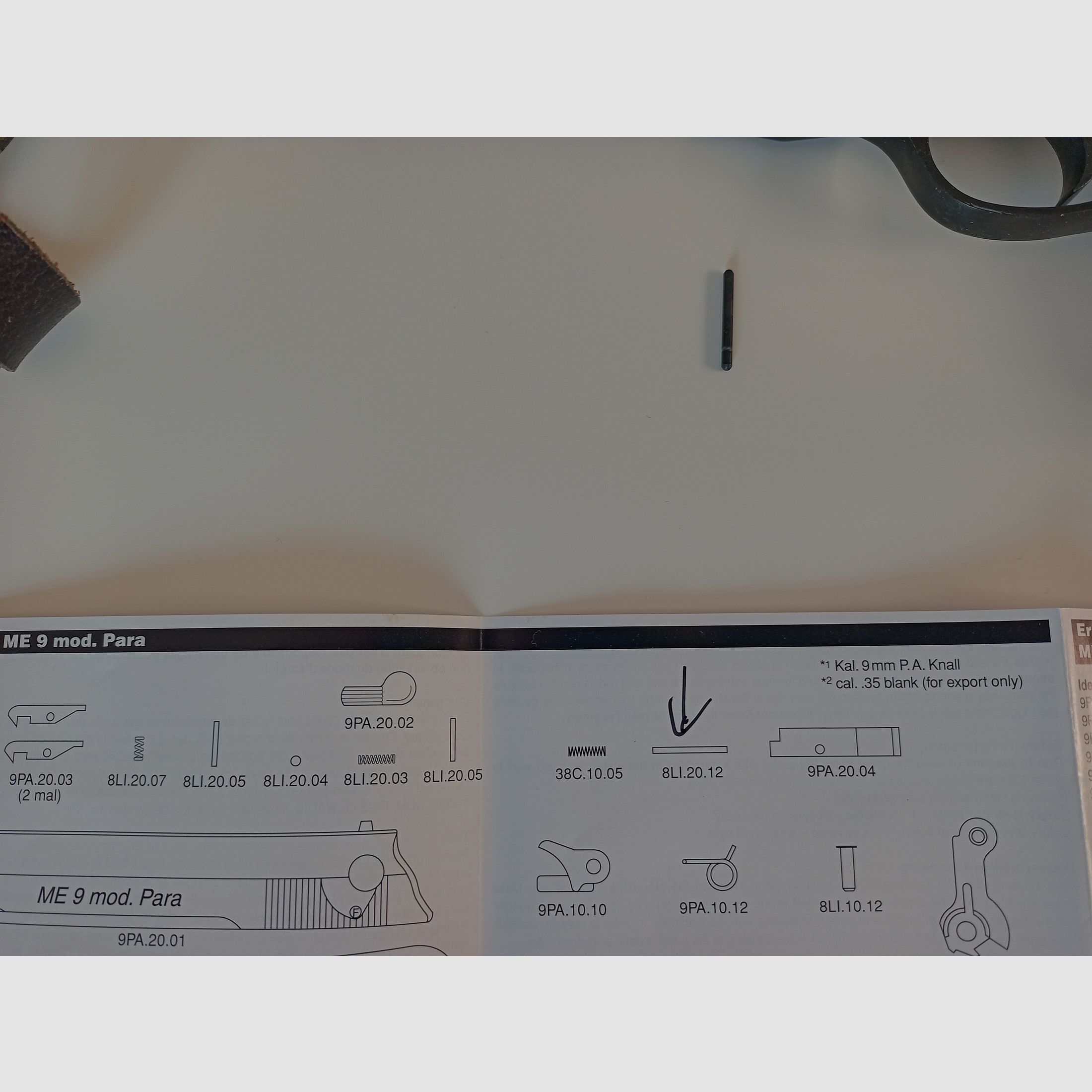 Schrikkogelpistool ME 9 Model Para - lees alstublieft!