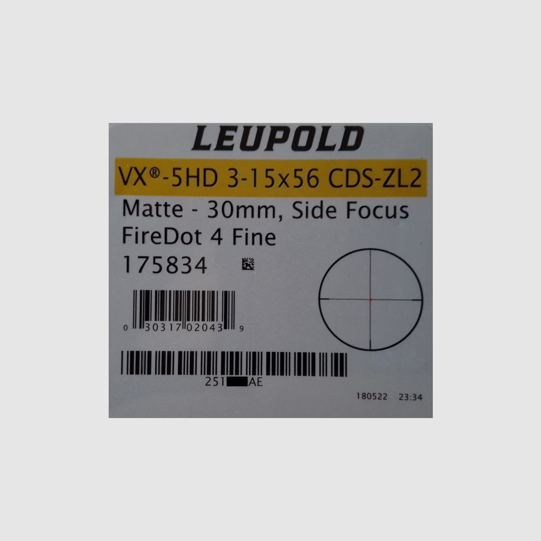 Neuware vom Fachhandel - Zielfernrohr Leupold VX-5HD 3-15x56mm Absehen 4 mit LP und ASV CDS-ZL2