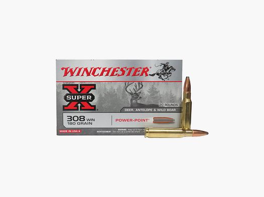 Cartuchos Winchester cal. 308 Winchester Power Point 180 gr