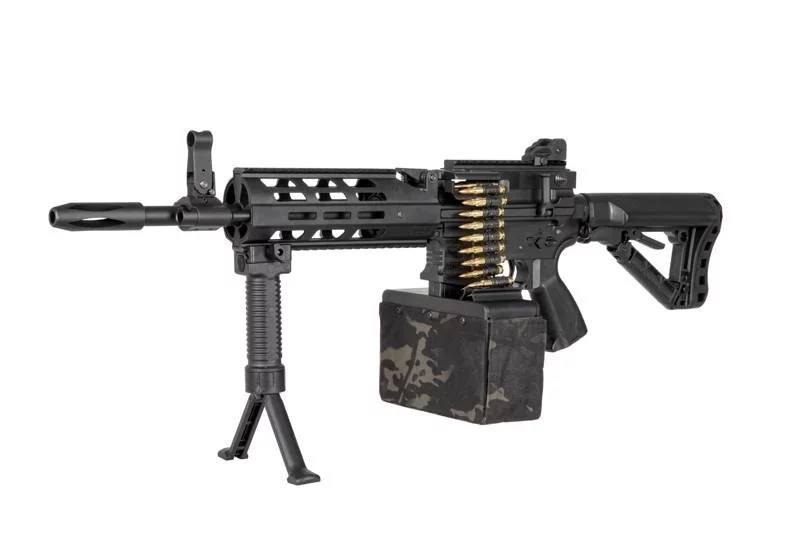 ASG machine gun G&G CM16 LMG Stealth – black, image 6 of 20