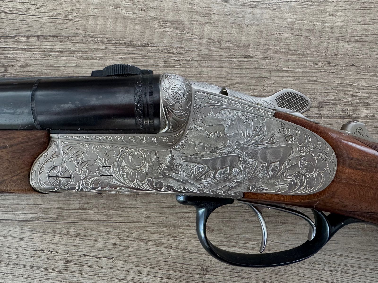 Krieghoff Neptun Drilling 12/70 – .30-06 Springfield – incisione a mano elaborata