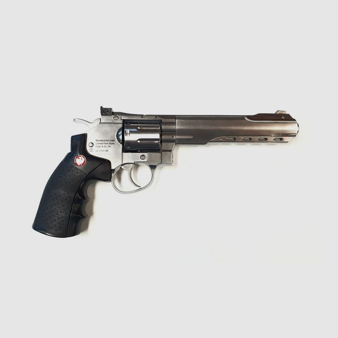 RUGER Airsoft CO₂ Ruger SuperHawk Chrome Finish, 6mm, Airsoft Revolver; F im Fünfeck - Defekt
