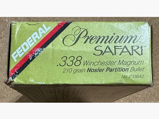 Büchsenpatronen Federal Premium Safari Nosler Partition 338 Win. Mag 210gr. !!!