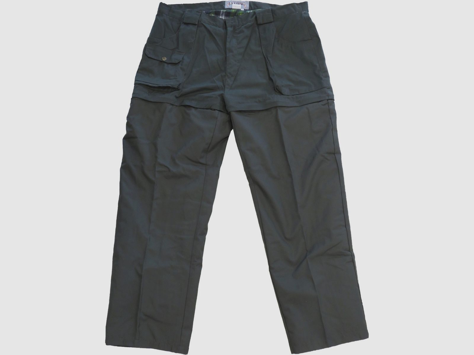 Winter gevoerde landing broek van groen nylon, afbeelding 1 van 3