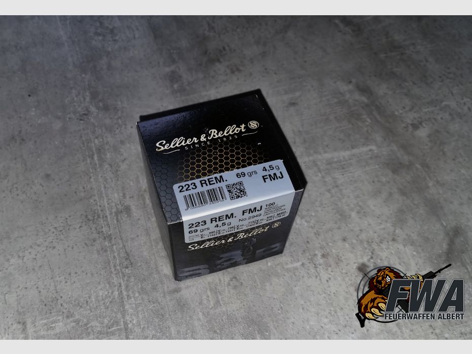 Patronen .223 Rem. Vollmantel 69grs (4,5gr) - S&B