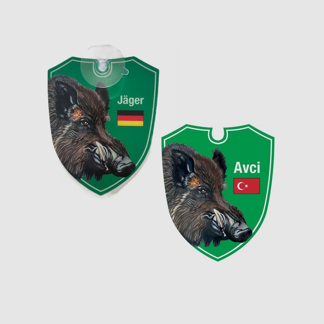 Dual optics car hunting signs wild boar