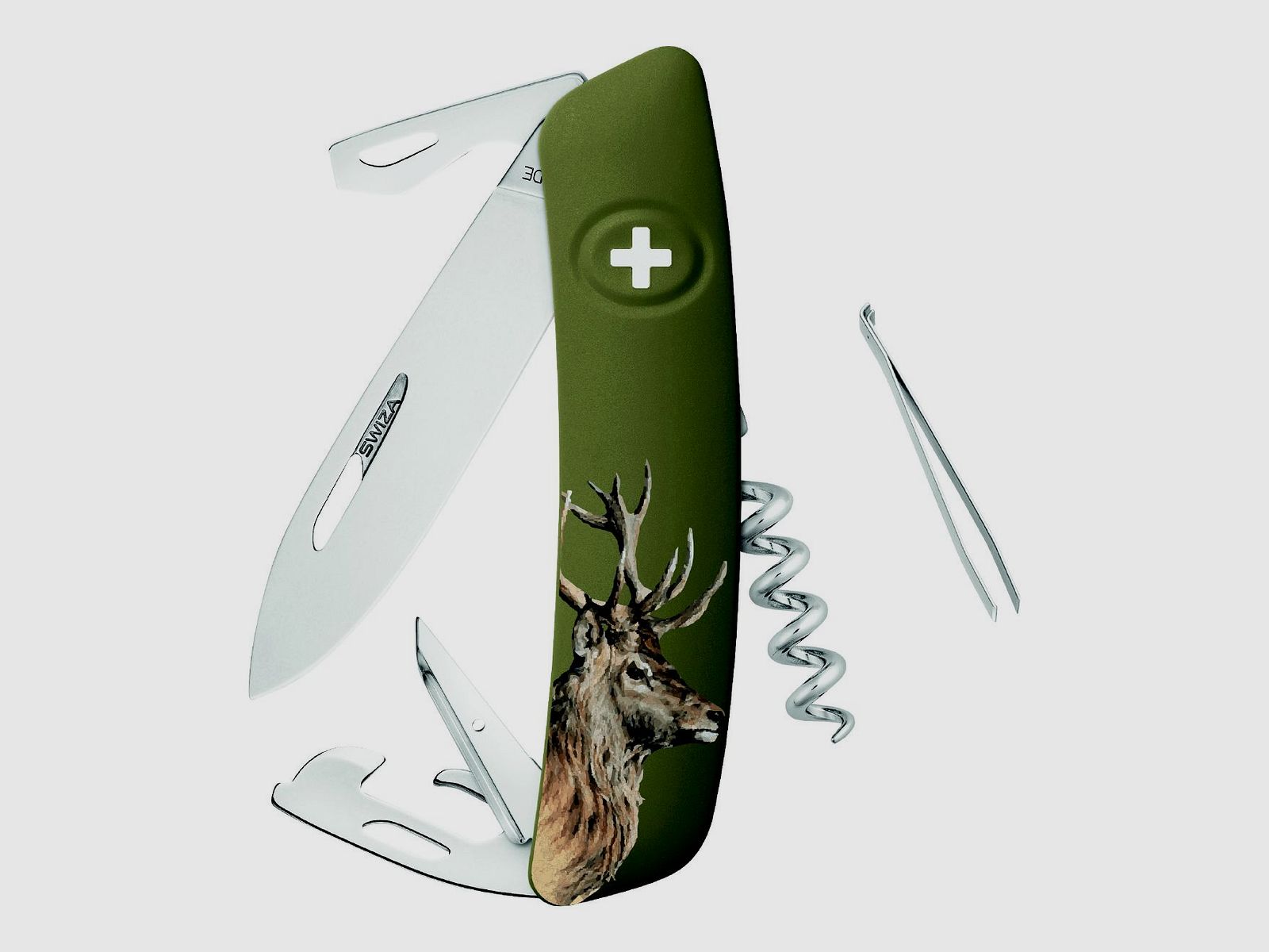 Swiza Klappmesser D05 Hirsch  Klingenlänge: 7,5cm - Stahl 440 Klingensperre
