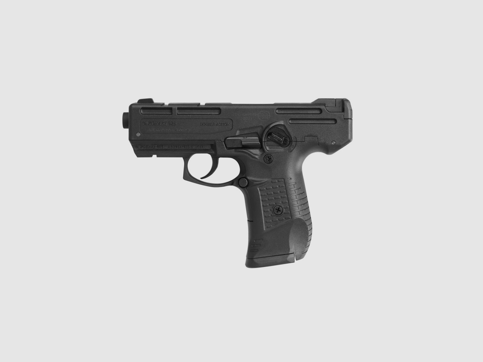 ZORAKI 925 pistola ametralladora de fogueo 9mm P.A.K. incluye 2 cargadores y maletín de polímero negro