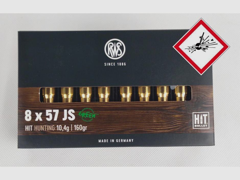 RWS HIT hunting cartridge cal. 8X57 JS 160grs