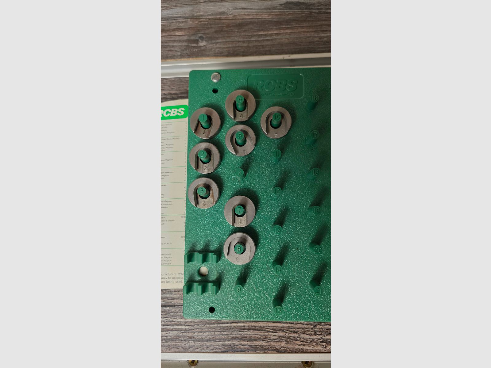 RCBS shell holder No: 1 2 3 4 5 7 8 with carrier