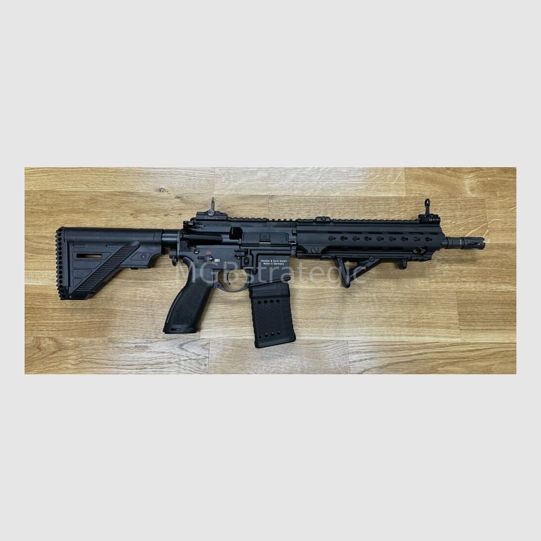 Heckler & Koch MR223 A3 Slim-Line 11" loop - semi-automatisch geweer .223Rem inclusief geluiddemper ASE UTRA Dual 556-Short-QM2 Gen2 Cerakote - civiele versie HK416 / G95K / G38 / met upgrades