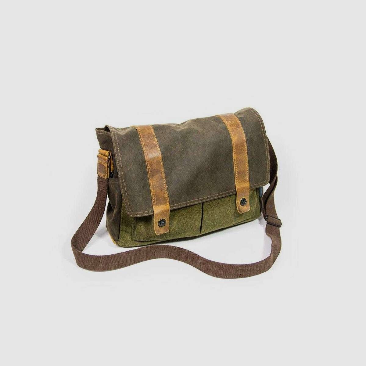 STEINKAUZ Waxcotton/Loden-Tasche „Landeck“, Moosgrün/Wax-Oliv, Bild 1 von 3