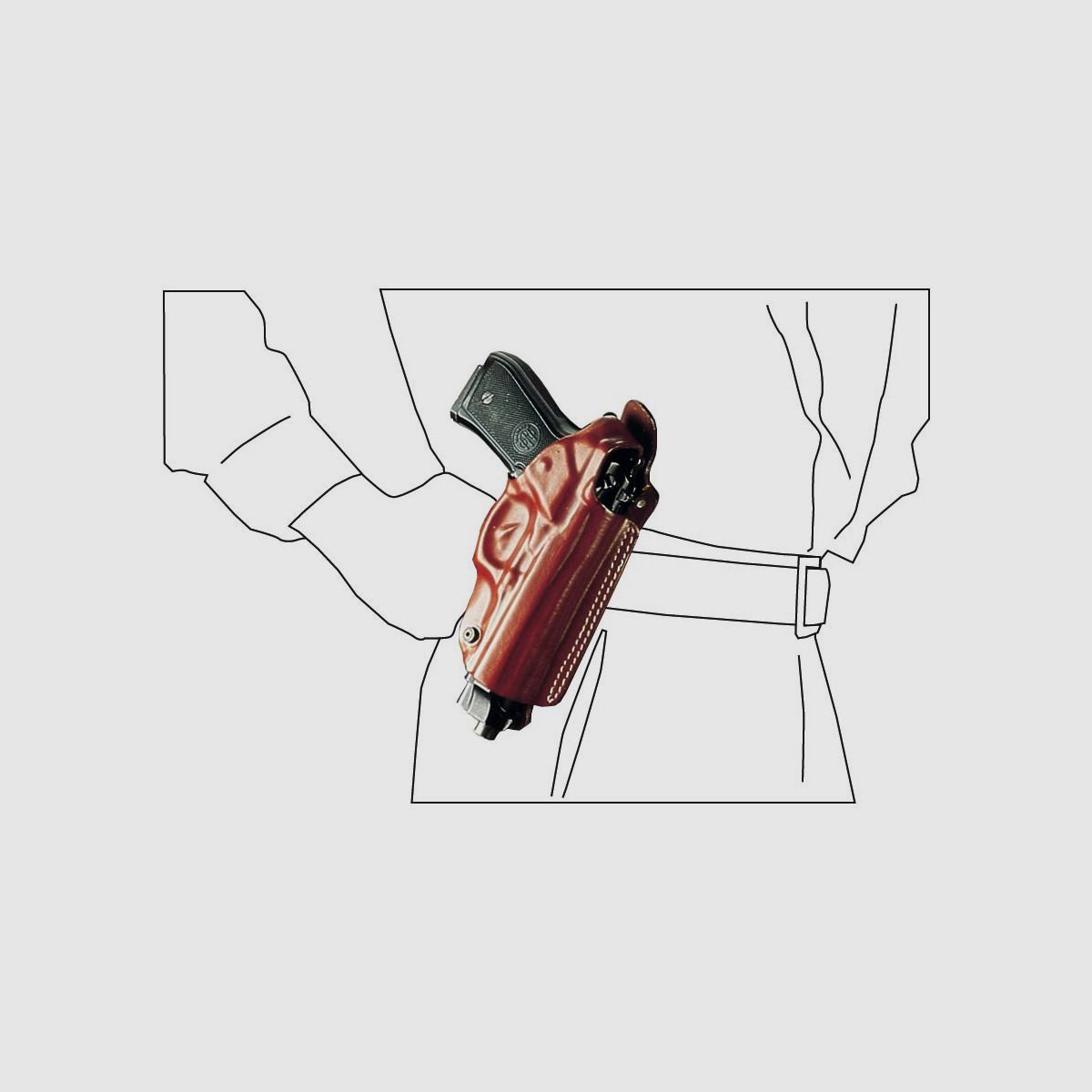Mehrzweck-Schulterholster/Gürtelholster "Miami" Sig Sauer P220/226, CZ 75 SP01, S&W M&amp;P-Schwarz-Linkshänder