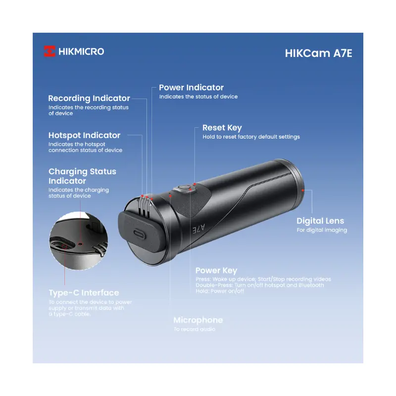 HIKMICRO HIKCam A7E – kamera sportowa 4K do polowania, dla strzelców sportowych i treningu strzeleckiego, zdjęcie 10 z 10