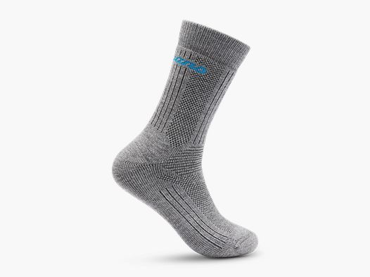 Bergans Allround Warm Merino Cushioned Sock Solid Grey/Aqua Lagoon 44-47