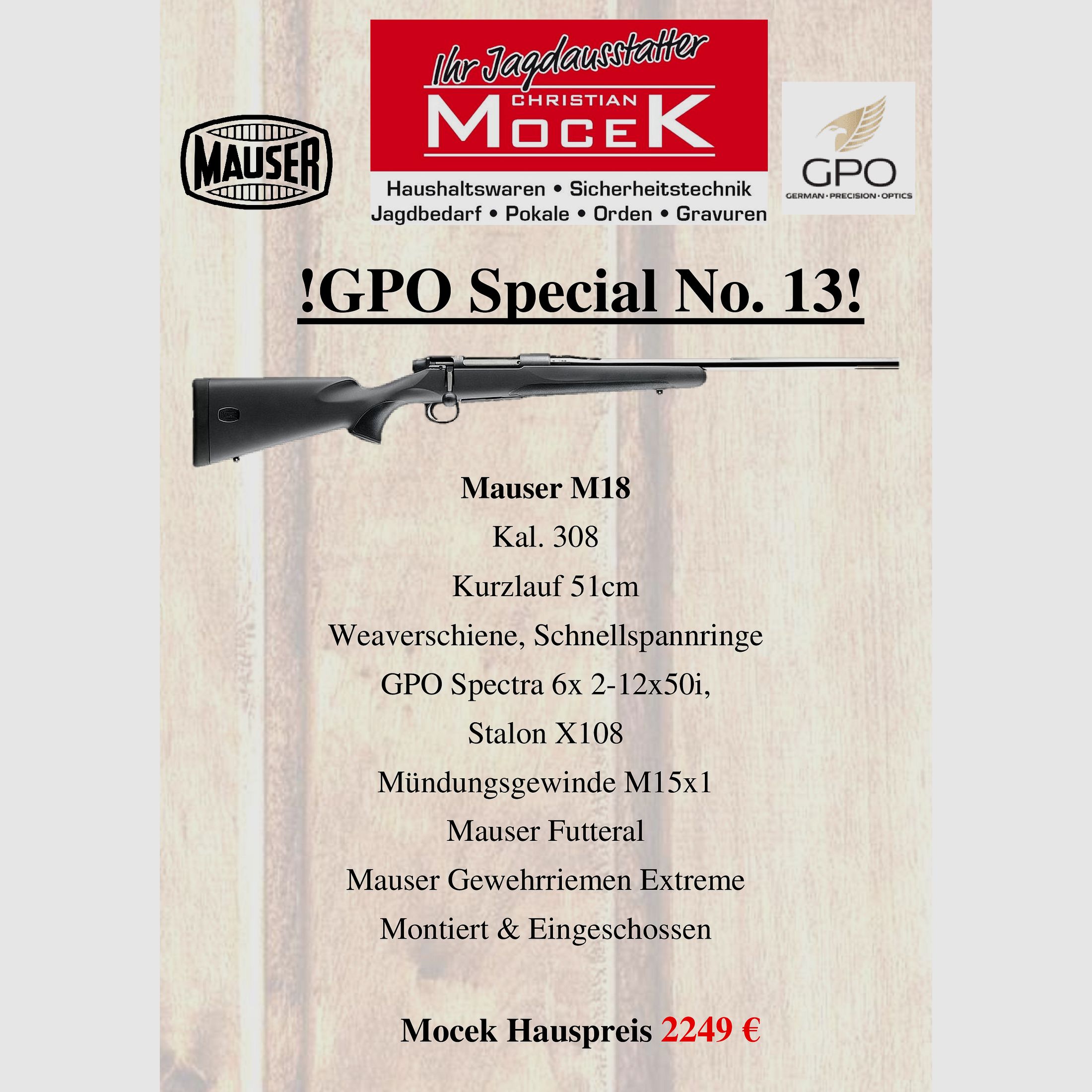 Mauser M18, mit GPO Spectra 6x 2-12x50