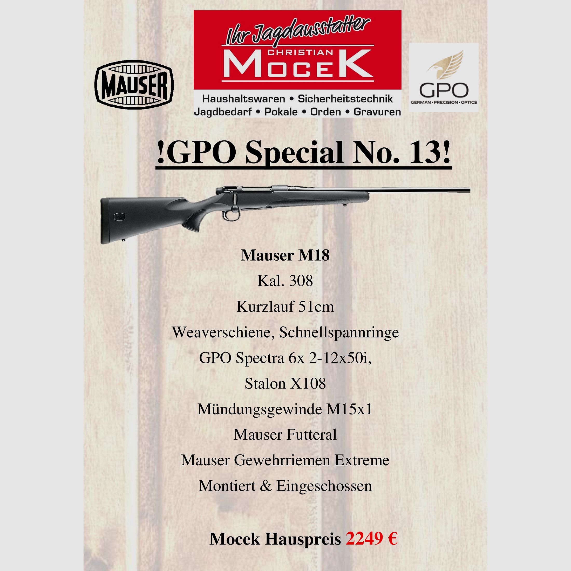 Mauser M18, mit GPO Spectra 6x 2-12x50