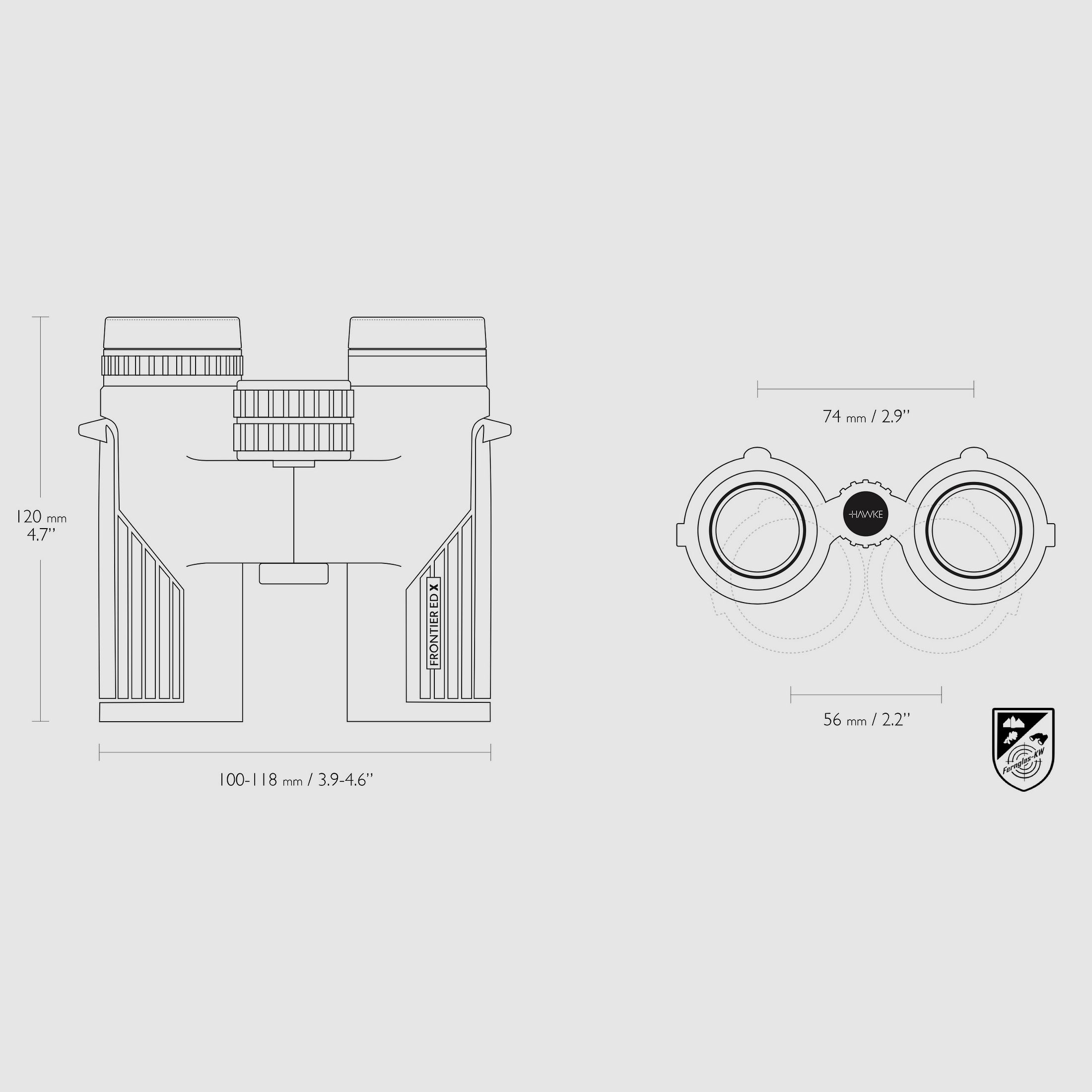 HAWKE 38007 Frontier H DX 10x32 binocolo verde con accessori