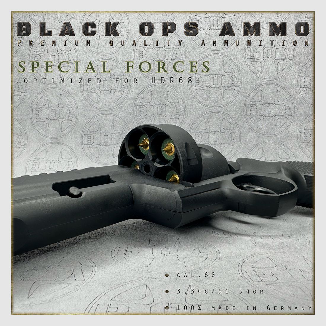 10x + 2 Special Forces BLACK OPS AMMO HDR 68 TR cal.68 Munition T4E Umarex HDR68 TR68
