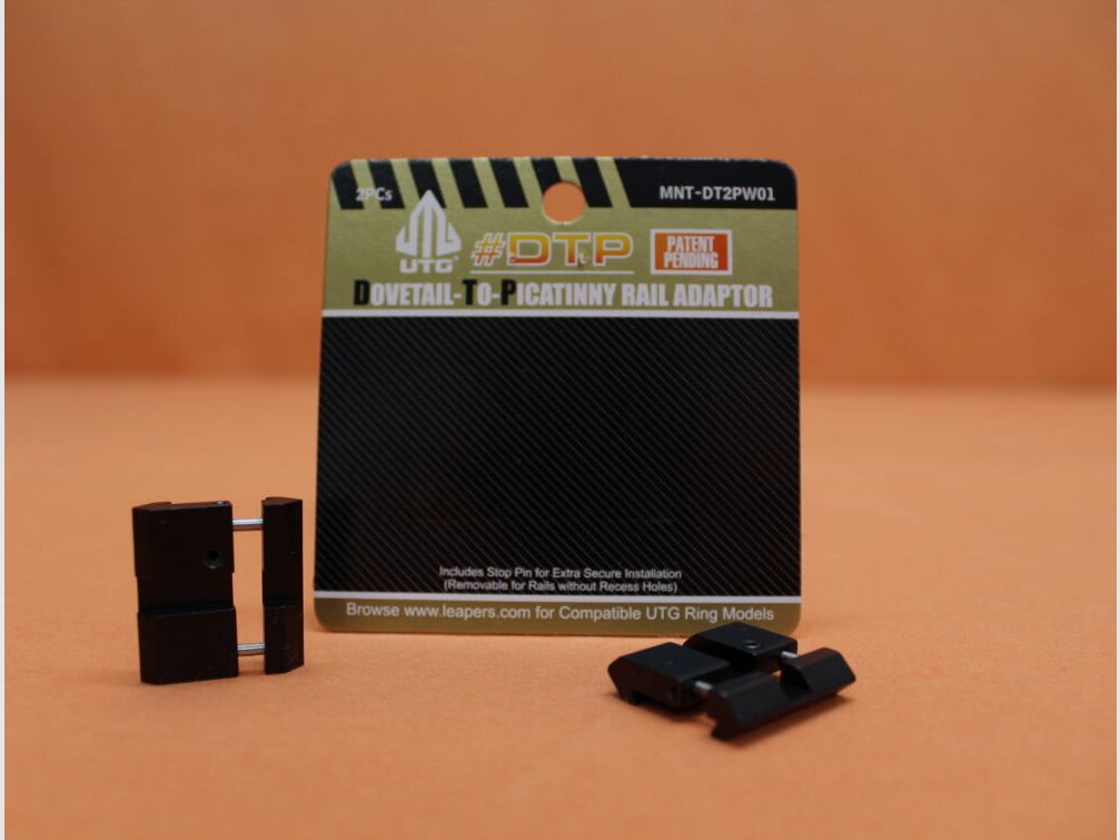 UTG - Leapers UTG Dovetail-to-Picatinny Rail Adaptor (MNT-DT2PW01) Adapter mit Weaverprofil für 3/8"-11mm Prismen
