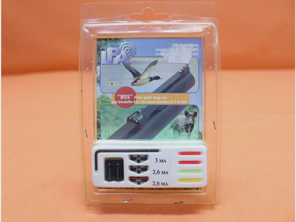 LPA. LPA Fiber-Optic Slug Set (BSS) für Flinten: aufklemmbare Fiber-Optic Kimme für Laufschienen