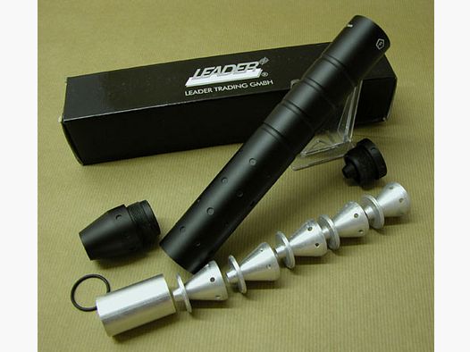 High-performance "F" silencer LEADER for air rifle & air pistol full metal cal. 4.5 & 5.5