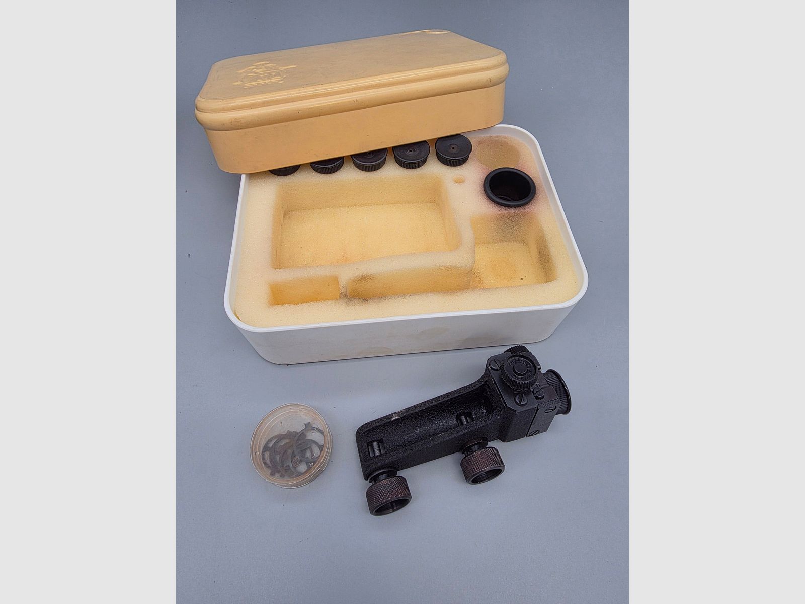 Sehr schöner Diopter Haenel mit Zubehör in der original Box Suhl Mod. 312